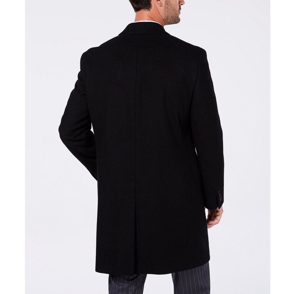 $350 NEW NAUTICA Mens 40R Black Soft Wool Classic Fit 38" Long OverCoat Jacket - Picture 7 of 9